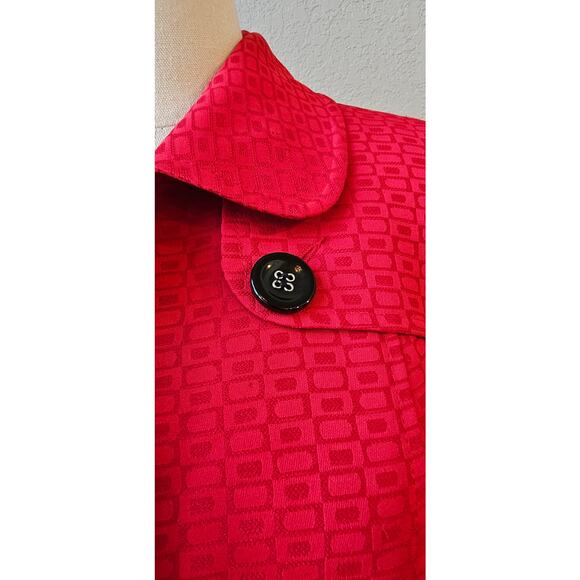 Vintage Mary Kay Women's Consultant Office Career Trench Coat Jacket Size SP Red - Picture 8 of 8